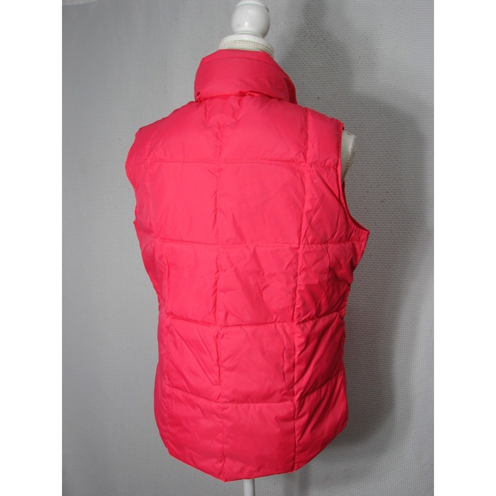 New LANDS END Puffer Vest Size S Pink Goosedown Snap Front Nylon Gorpcore - Picture 3 of 10